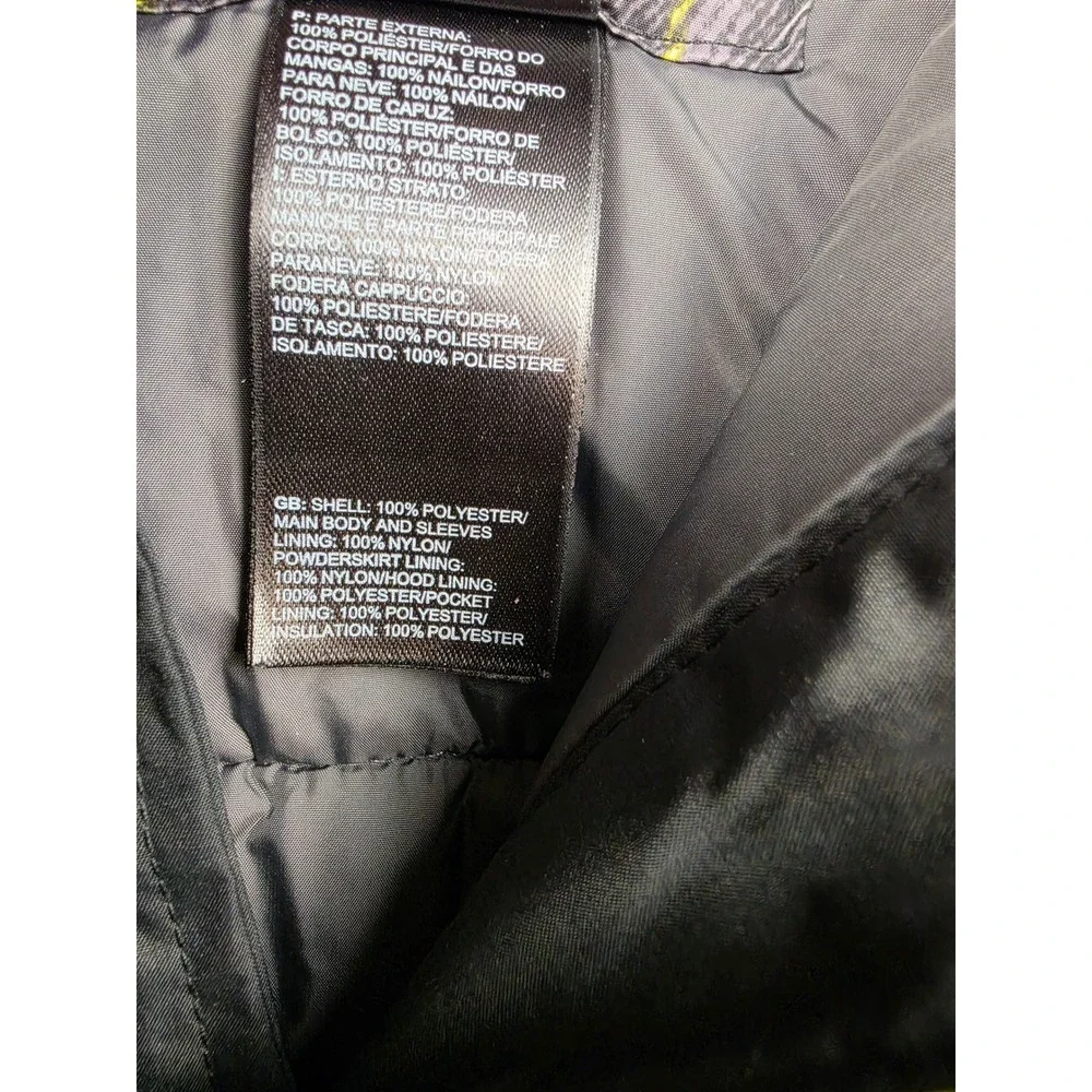 The North Face Puffer Jacket Boys L 14/16 Black Grey Hooded Insulated CN09